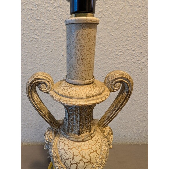 Berman Vintage Ornate Urn Table Lamp Crackle Glaze Resin 14" Neoclassical - Picture 9 of 12